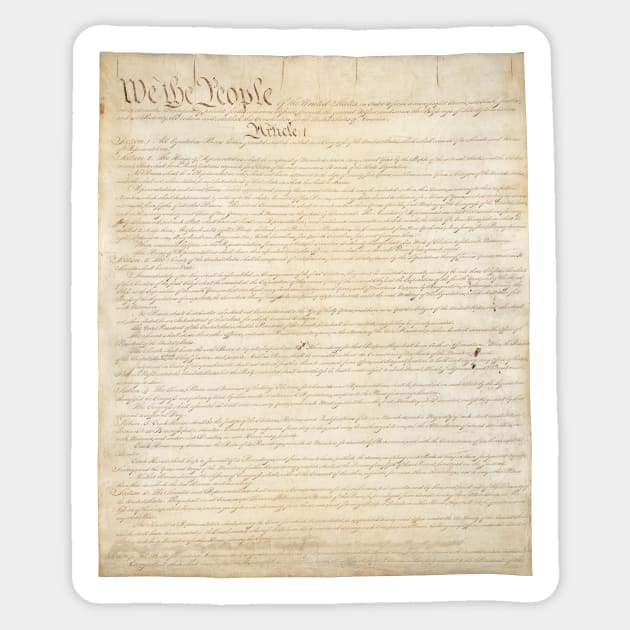 We The People, Page One of the Constitution of the United States Sticker by MasterpieceCafe